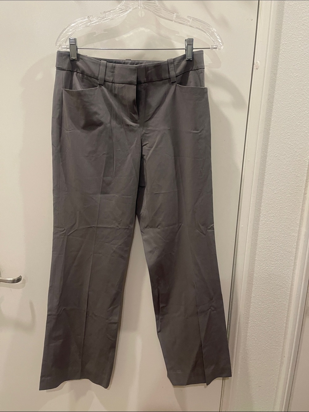 Ann Taylor Straight-Leg Dress Trousers - Gray